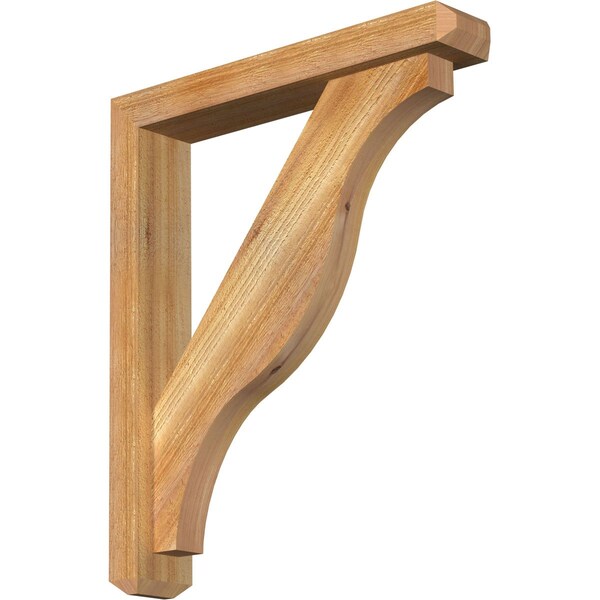Ekena Millwork Funston Craftsman Rough Sawn Bracket w/ Offset Brace, Western Red Cedar, 4"W x 22"D x 26"H BKT0402X22X26FST04RWR - main